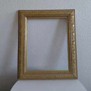 Vintage Solid Wooden Frame with Gilded Molding Made In Mexico